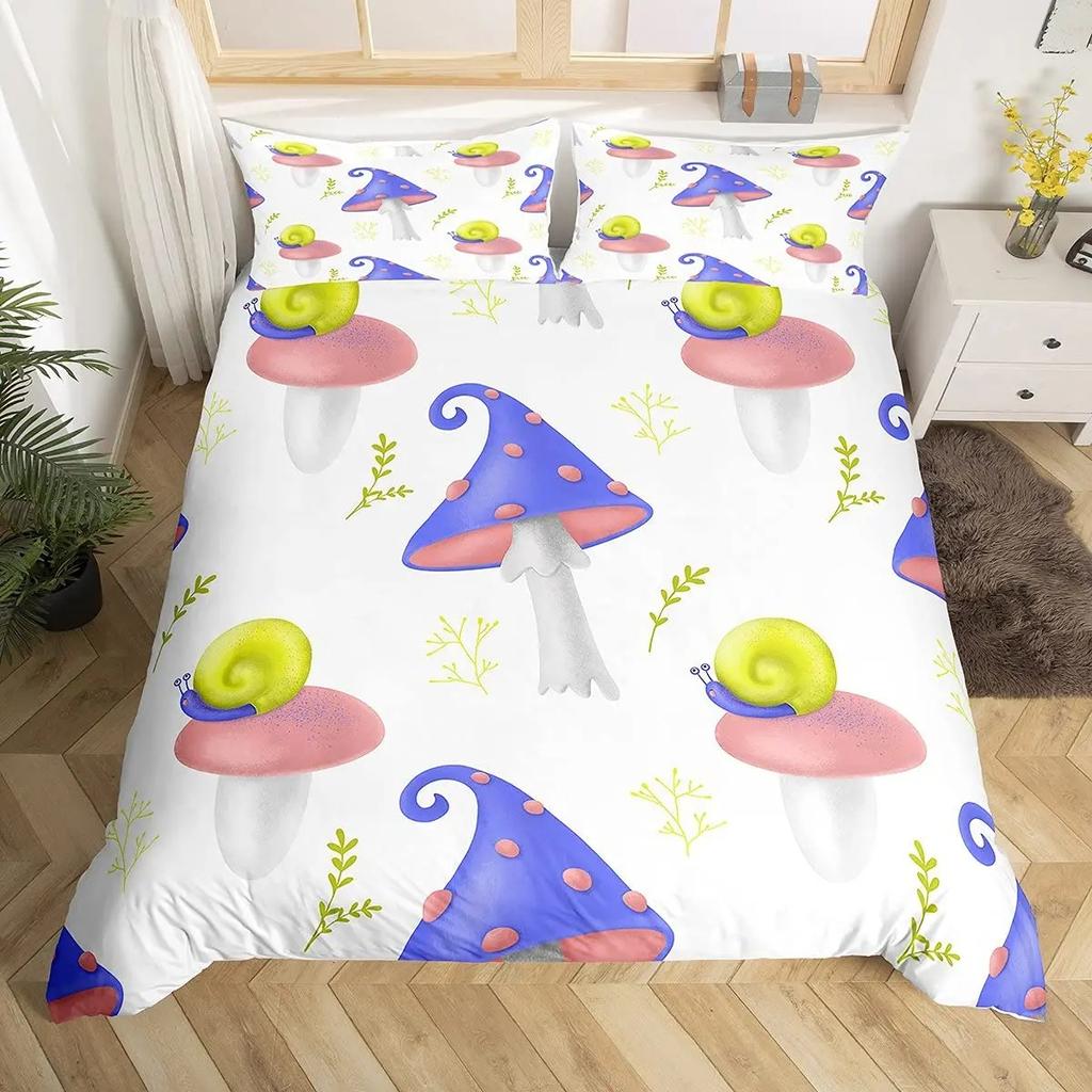 Kawaii Animals Duvet Cover Cute Rabbit Bedding Set Rustic Wooden Comforter Cover Microfiber Floral Bedclothes Queen For Girl Boy