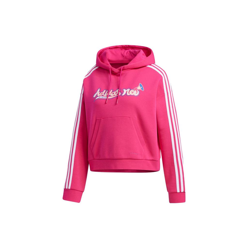 Adidas Neo Printed Striped Hooded Sports Sweatshirt Women - Main Image