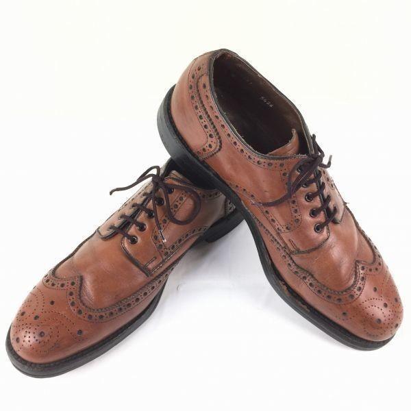 

60s Vintage BOYD S THREADNEEDLE STREET Wingtip Shoes Brown size 9.5D Men s