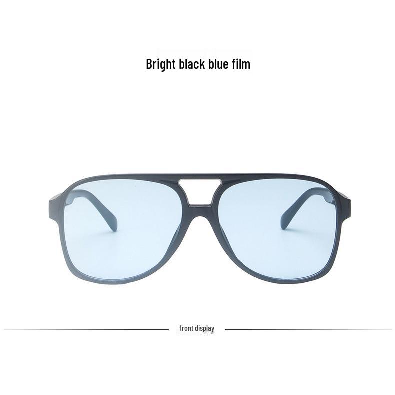 2021 Trendy Retro Double Bridge Sunglasses with Ocean Lens, Big Frame for Men & Women.