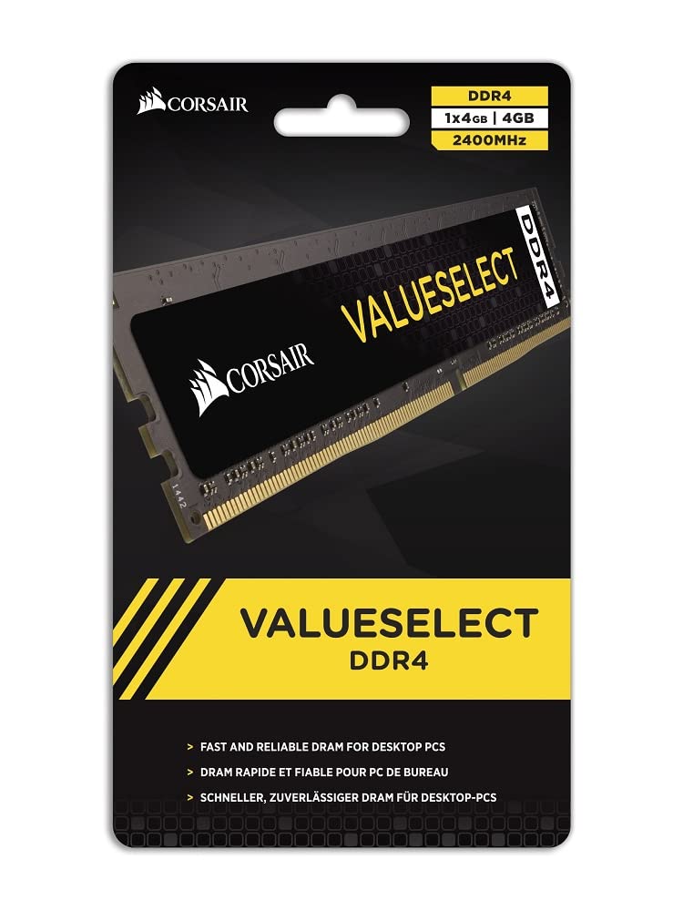 Corsair Minnemodul for stasjonær PC VALUE Select Series 4GB x CMV4GX4M1A2666C18 DDR4-2666MHZ [4GB 1]