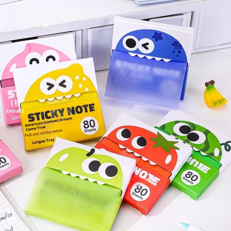 New 80Sheets/Box Self-Adhesive Memo Pads Pull-Type Sticky Note Pearlescent Transparent Paper For Office School Stationery Supply