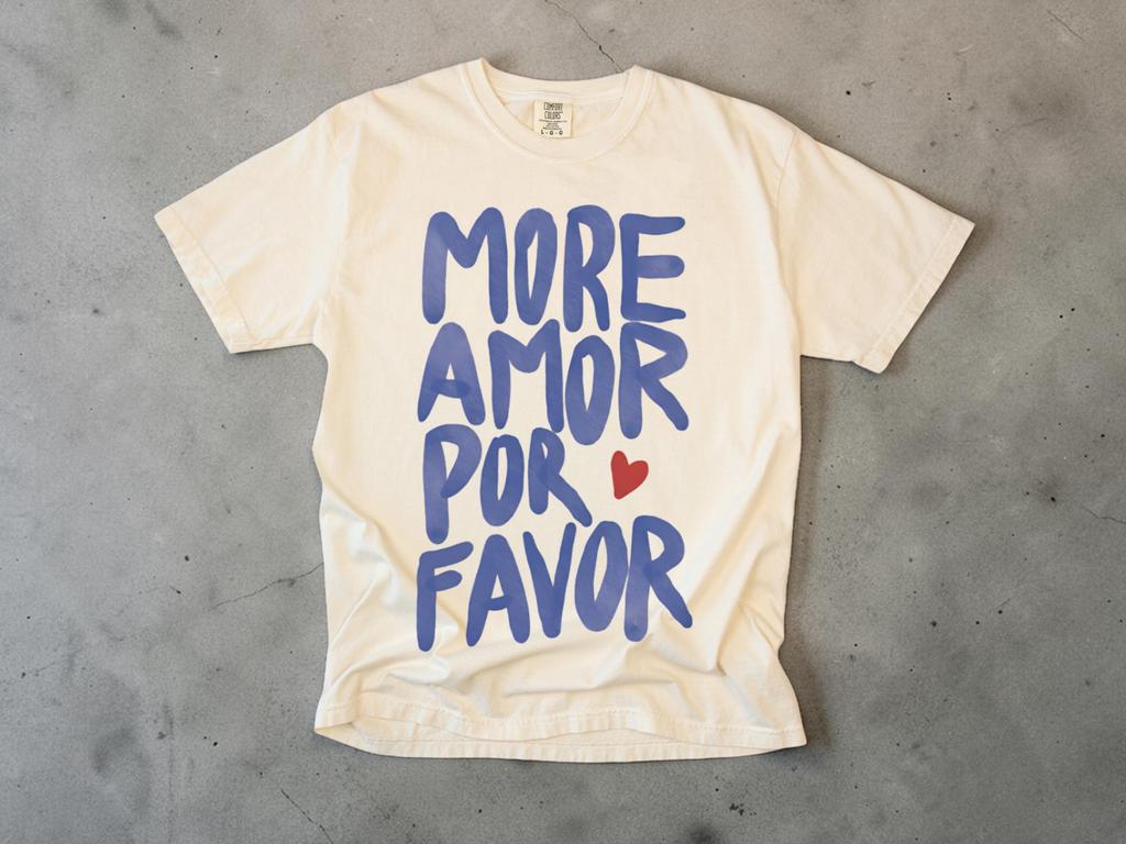 More Amor Por Favor TShirt Funny Portuguese Love Graphic Tee Cute Red Heart Streetwear Shirt Casual Short Sleeve Cotton Top