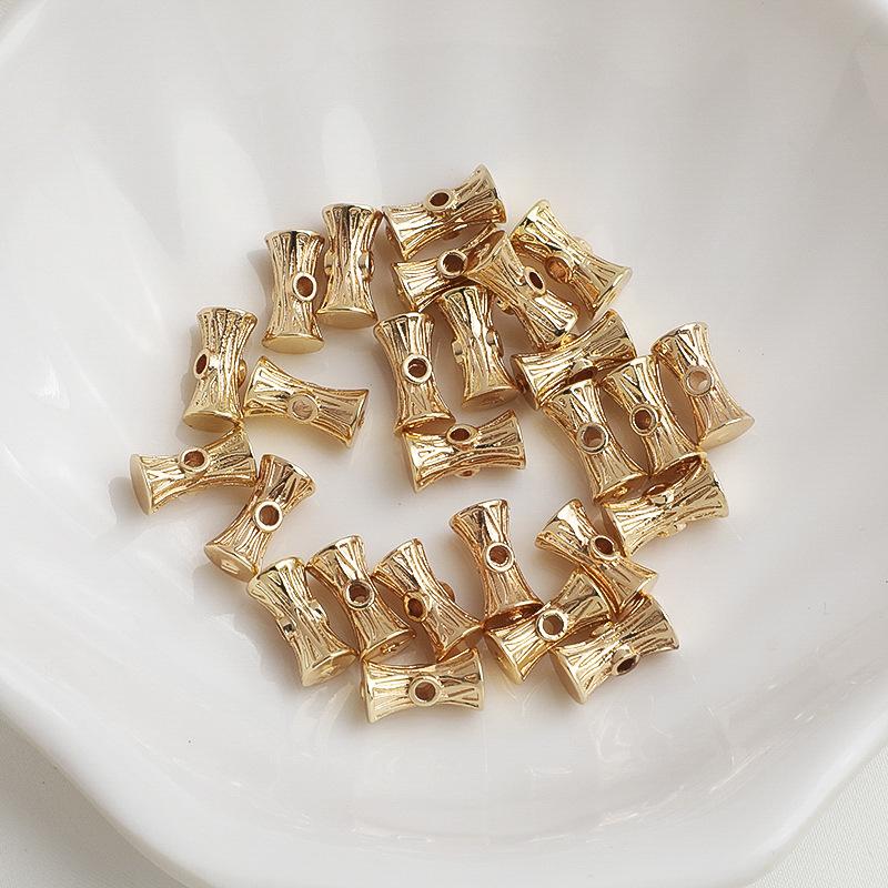 

14K Gold Filled Tree Texture Bamboo Joint Spacer Beads for DIY Jewelry