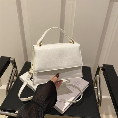 Einfarbige Damenhandtasche modische tragbare kleine quadratische Tasche 2025 Winter neue Tasche einfache lässige Schulter-Umhängetasche