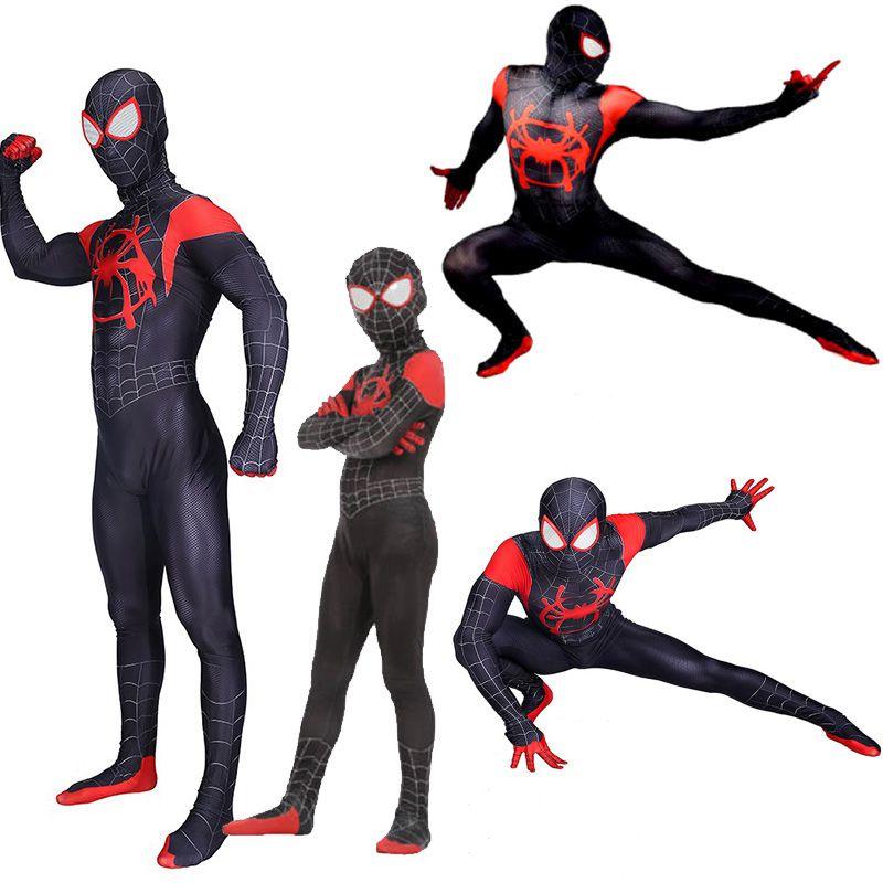 Spider Into The Spider-verse Lycra Spandex Kids Adult Costume With Exquisite Detail