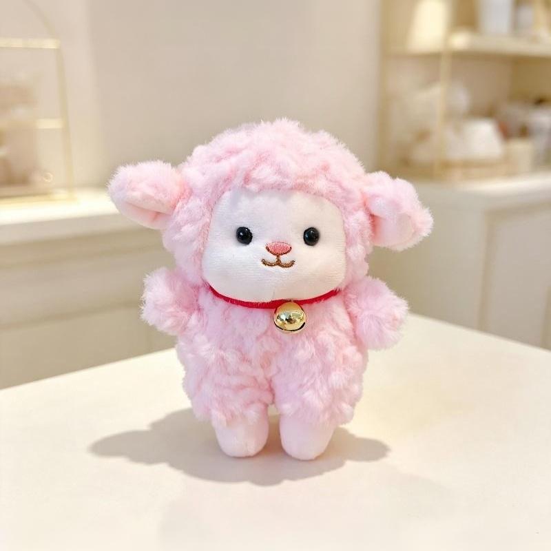 Fluffy Sheep Plush Keychain Pendant 15cm Mini Cute Soft Doll for Backpack Decor Children's Day Gifts for Toddlers