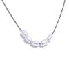 Yhpup Natural Freshwater Pearls Stainless Steel Chain Necklace for Women Waterproof Chic Fashion Collar Jewelry Gift Waterproof