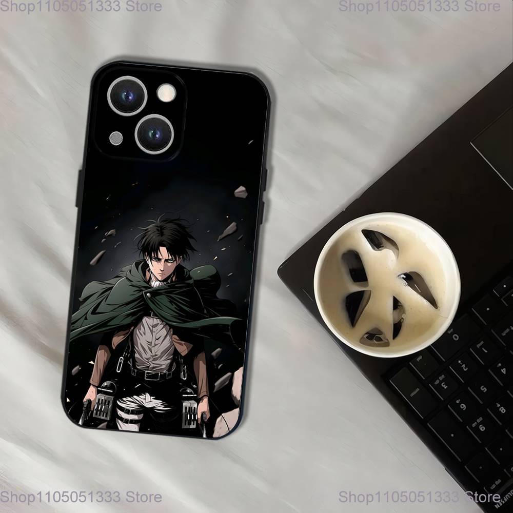 Levi Ackerman Attack On Titan Phone Case For iPhone 17,16,15,14,13,12,11,Pro,XS,Max,XR,Plus,E,SE4,Mini Black Soft Cover