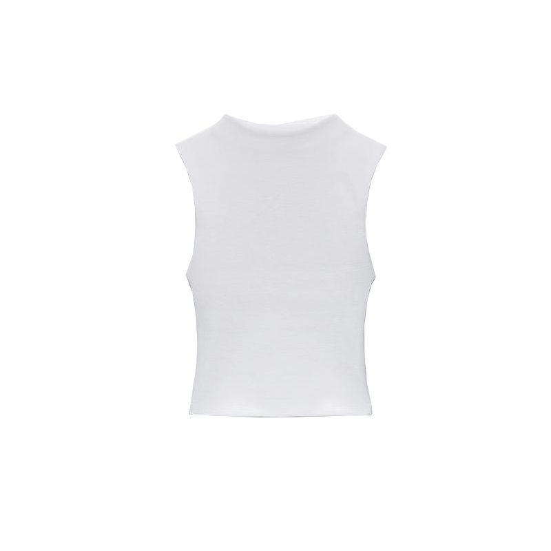 Spring New Versatile Fashion Inner Wear Base Short Vest Tight Half Turtleneck Sleeveless Tops 4174832