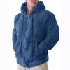 Herbst Herren Plüsch-Cardigan mit Kapuze Einfarbig Warm Heimkomfort Reißverschlussjacke
