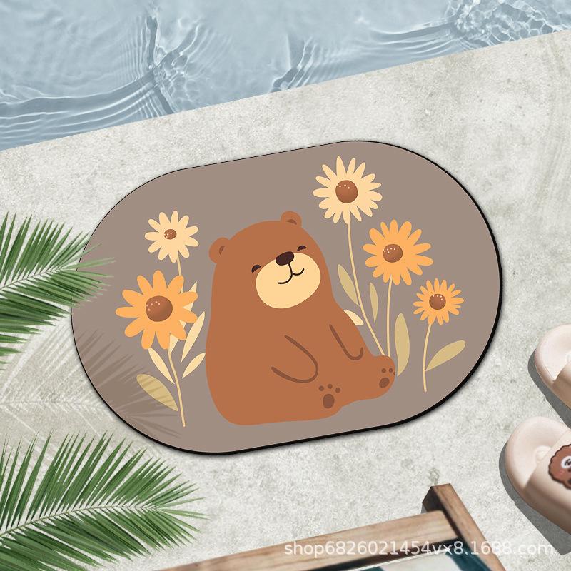 Bathroom Floor Mat Absorbent Toilet Floor Mat Non-slip Entry Door Mat Kitchen Door Toilet Mat Size