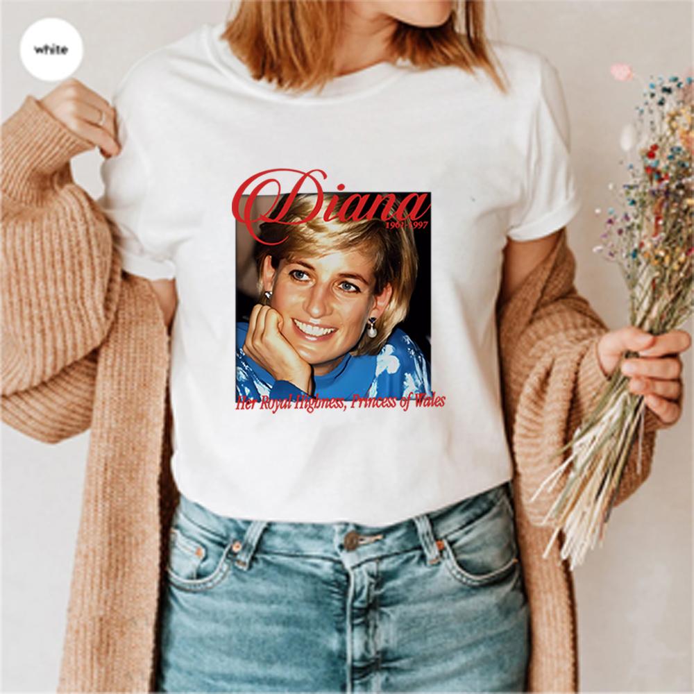 Vintage Princess Diana Tshirt Retro Streetwear Princess Shirts Aesthetic 80s 90s Shirt Fans Gift Tee Unisex Short Sleeves Tops
