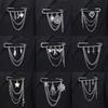 Modern Chain Lapel Pin Ornament Statement Style Badge Chain Pendant Brooches