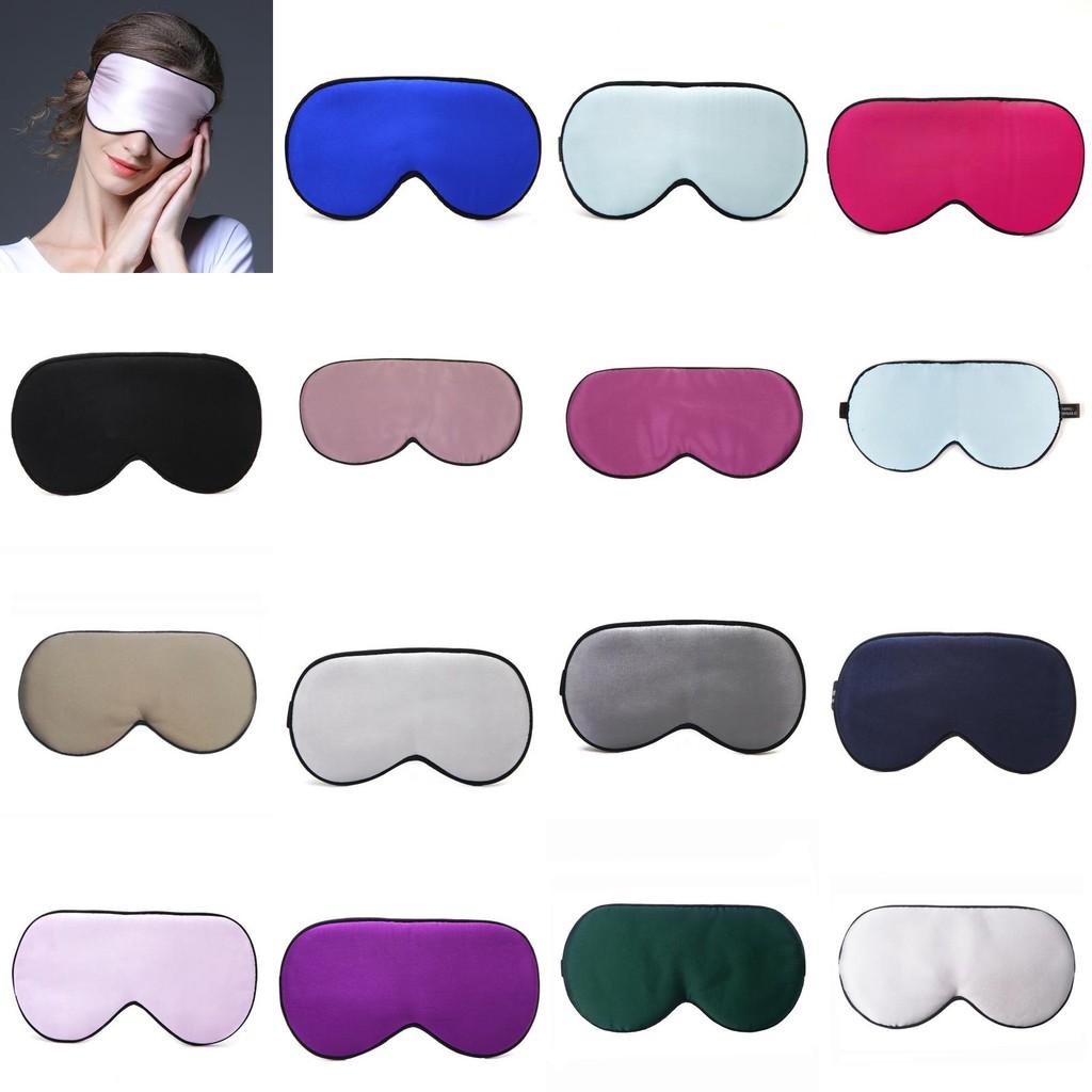 Solid Adult Color Double Sided Silk Eye Mask Sleeping Nighttime Supplies Rest
