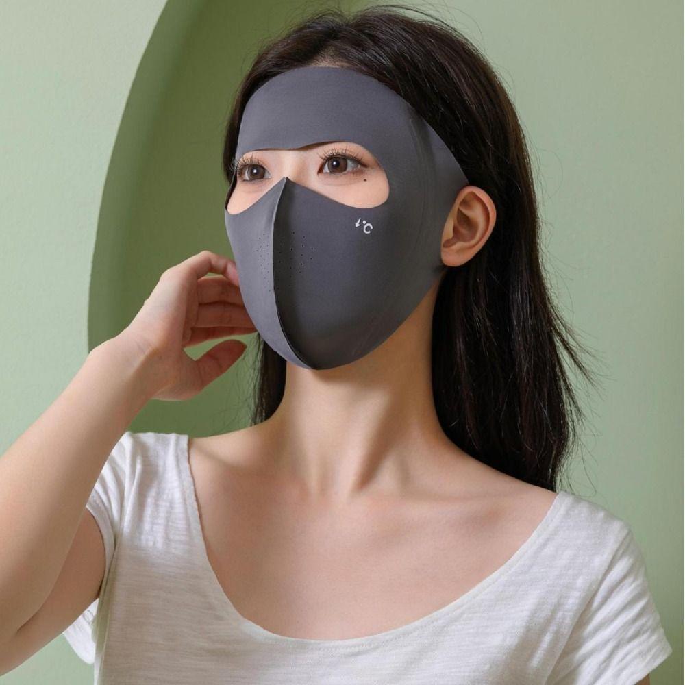 Traceless Ice Silk Face Clothing Polyester UV Protection Mask UPF50+ Sunscreen Mask  Boys