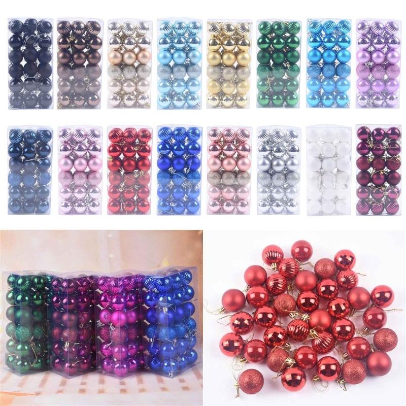1 Box Christmas Ball Christmas Tree Ornament Home Christmas Hanging Pendant 2024 New Year Gift Holiday Party Decoration