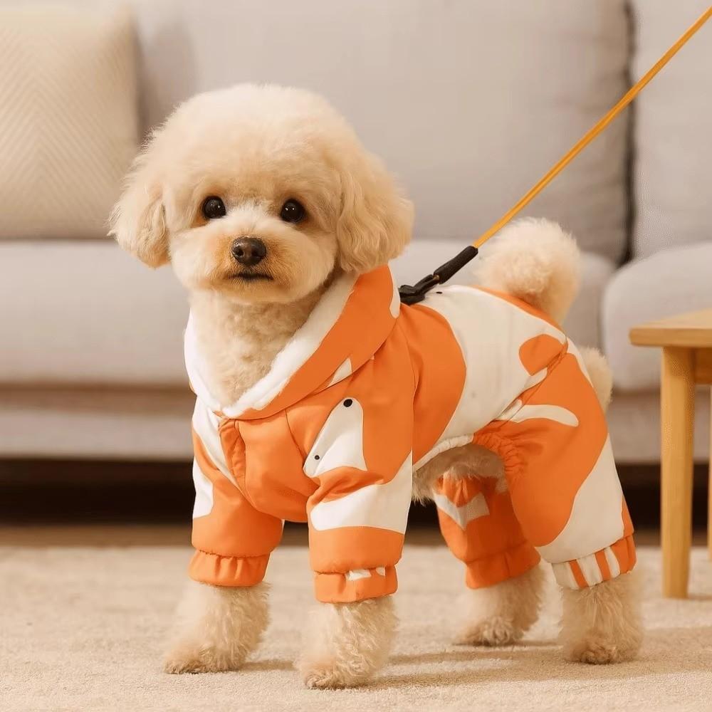Fleece Lined Pet Outdoor Clothing Anti-Shedding Dog Bodysuit Protective Romper Winter Season