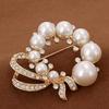 High-End Austrian Crystal Pearl Brooch: Classic European Wedding Accessory