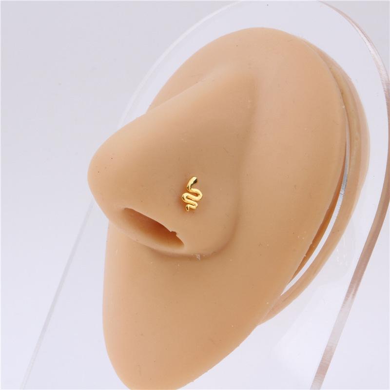 L Needle Curved Hook Thin Rod Nose Stud Zircon Devil Eye Love Nose Puncture Jewelry Nose Ring