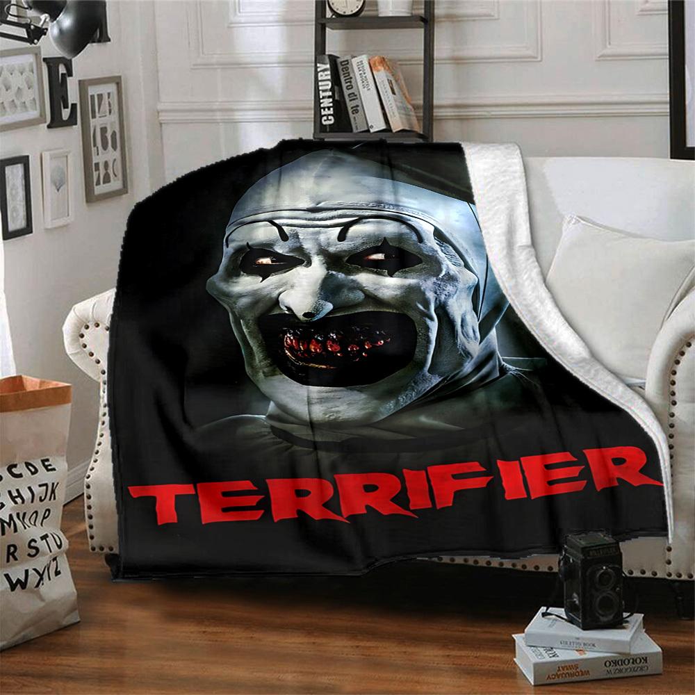 1pc Terrifier, Horror Clown Blanket Soft All Season Throw with Vibrant Design, Perfect for Home, Travel, and Gifts, Ideal for Naps and Camping