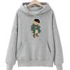 Felpe con cappuccio da donna alla moda con stampa di orsetti carini, felpe invernali in pile comode e casual a maniche lunghe, pullover oversize