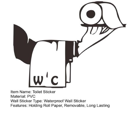 Holding Roll Paper Toilet Sticker Waterproof Removable Self-adhesive PVC Living Room Bathroom
