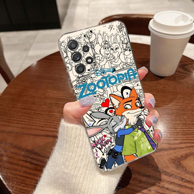 Clear Case For Samsung Galaxy A57 A37 A56 5G A36 Cases A55 A54 A35 A26 A07 A17 A16 A06 A34 A15 Shockproof Cover Disney Zootopia