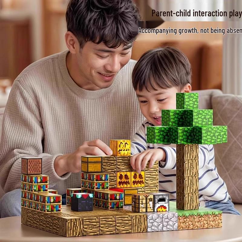 Minecraft TNT Magnetic Building Block Puzzle - Children's Magnetic Iron Cubes Toy