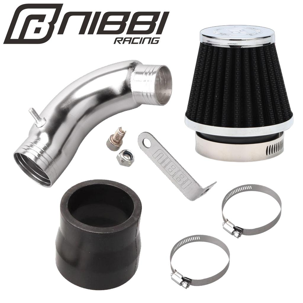 NIBBI High Flow CNC Air Filter 48mm Aluminum Curve Pipe Intake Manifold Kit for Honda Yamaha GY6 Scooter Engine Carburetor Inter