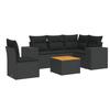 VidaXL Salon de Jardin avec Coussins 6 pcs, Canapés de Terrasse, Ensemble de Meubles de Patio, Mobilier d'Extérieur, Noir 3225446