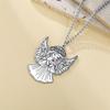  Fashion Angel Girl Necklace for Women Stainless Steel Elegant Pray Amulet Pendant Chain Birthday Jewelry Best Gift