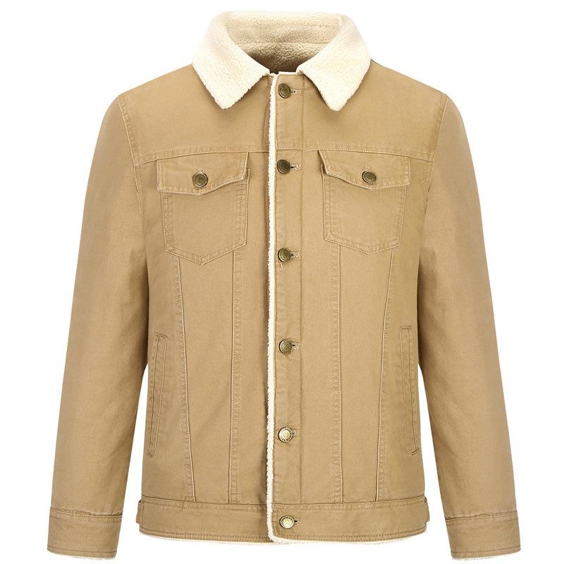 Autumn and Winter Lamb Wool Men's Casual Jacket Fleece Thickened Men's Top Coat Men