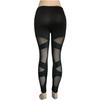 Mesh Seethrough Elastic Crosstie Leggings Patchwork Fitness Pants