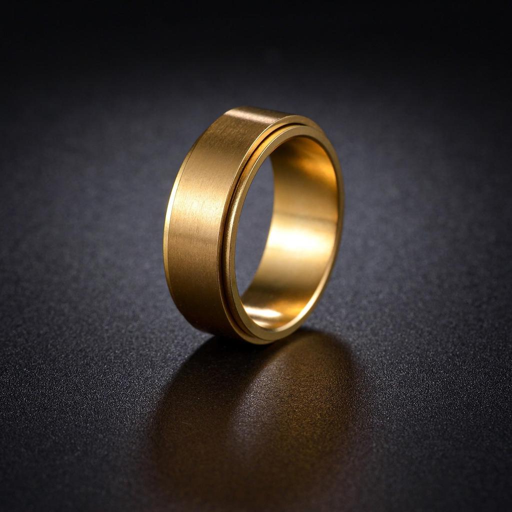 Simple 8mm Anxiety Fidget Spinner Rings for Men Women Cool Stainless Steel Spinning Rotatable Rings Anti Stress Wedding Jewelry
