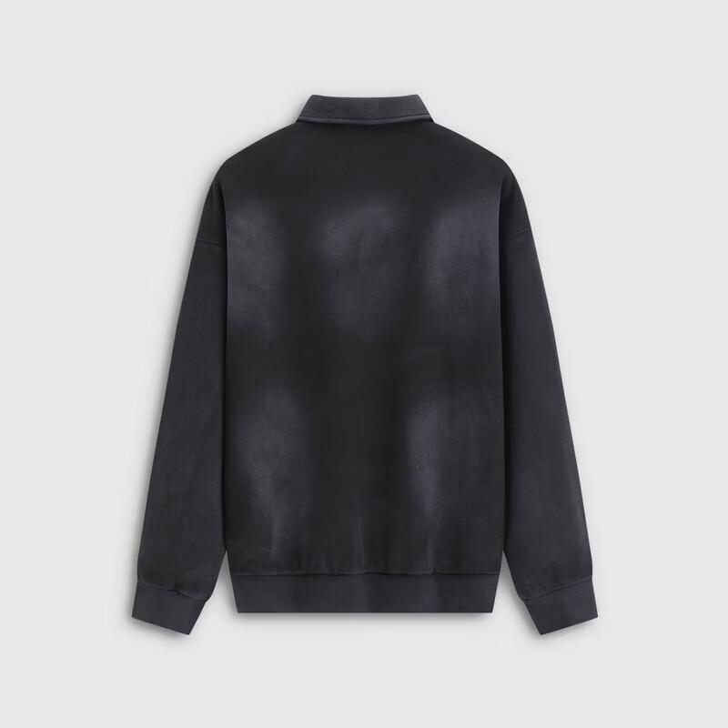 Gap Unisex Vintage Washed Logo Embroidered Loose Long Sleeve Polo Shirt