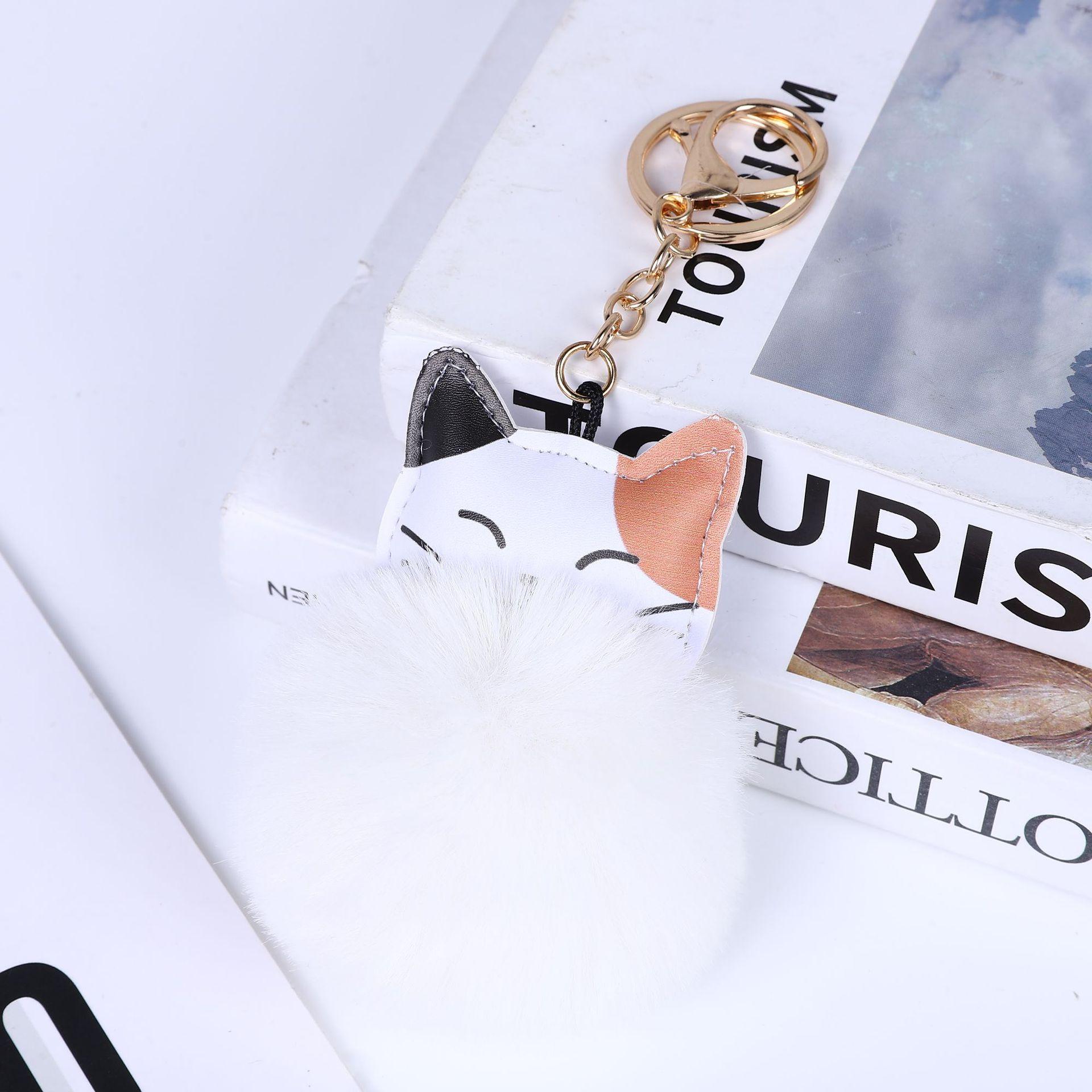 

Faux Pom-pom Keychain Bag Accessory One Size белый