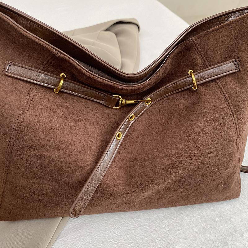 Suede Shoulder Bag for Women Fashion Hobo Handbag with Adjustable Strap