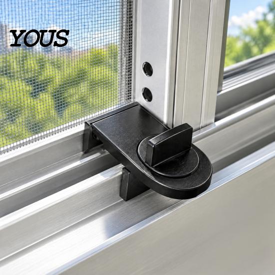 Heavy Duty Screen Door Lock Sliding Window Lock, Security Stopper for Child Safety, Home Gadgets Wedge Doors and Windows Track Bar
