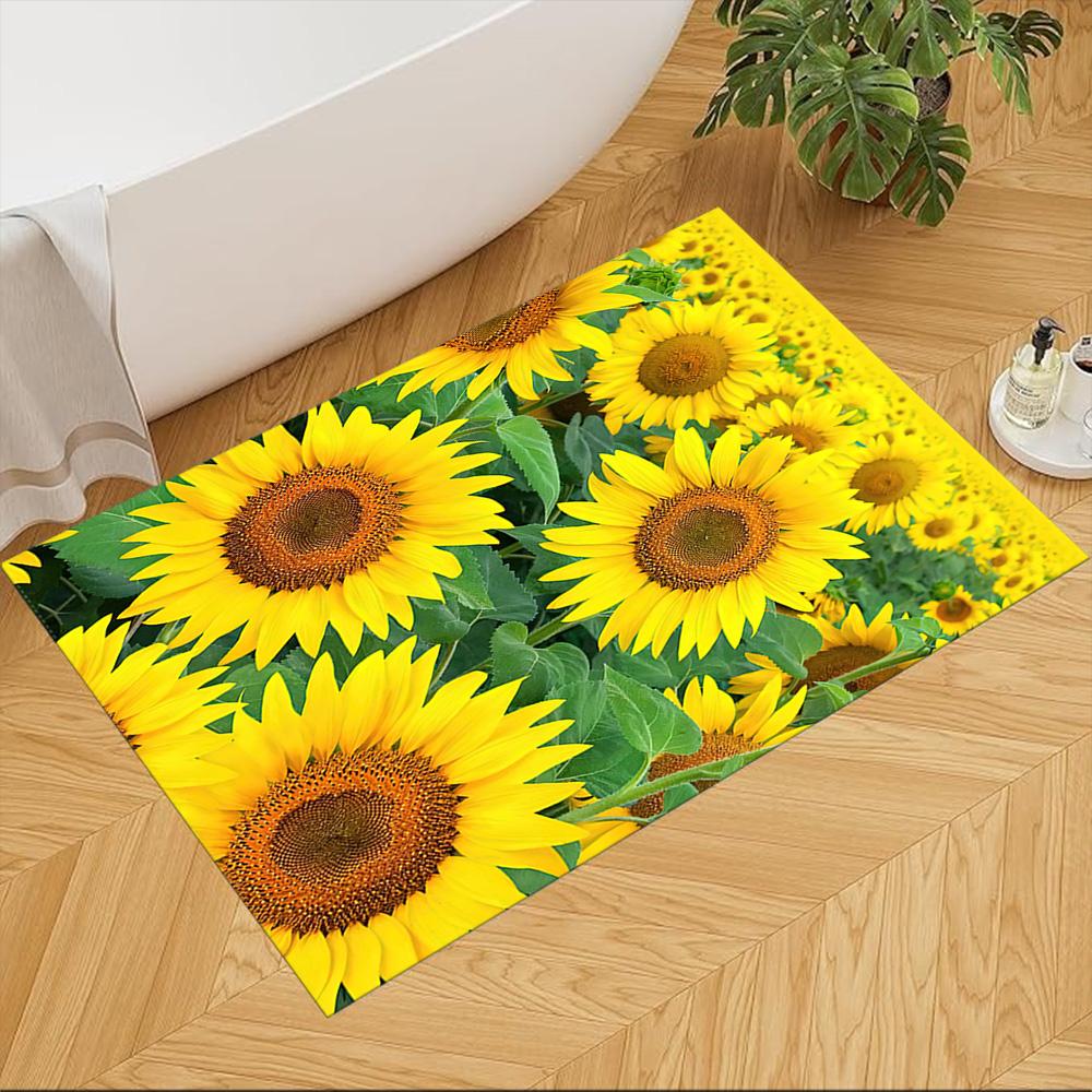 Sunflower Field Pattern Non-Slip Home Carpet Design for Office Decor Living Room Bedroom Gift