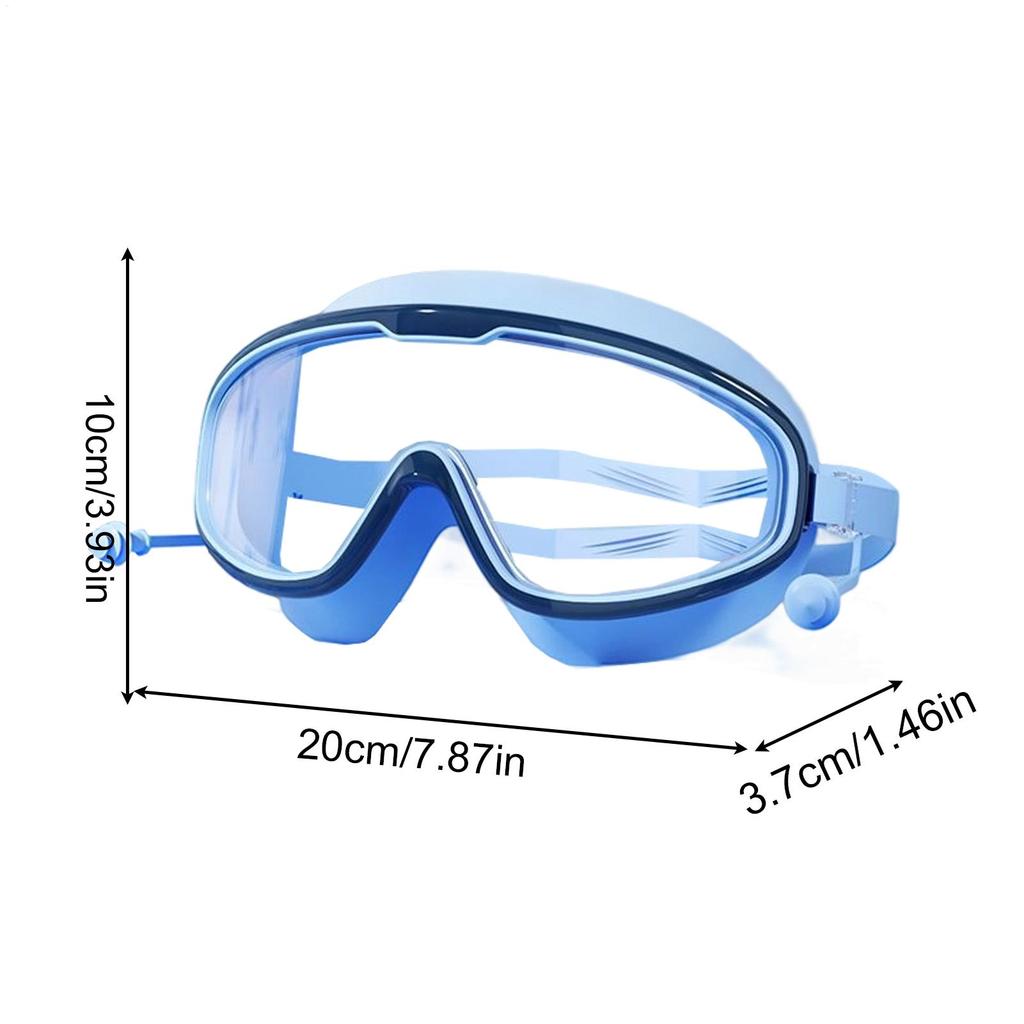 Kids Swimming Goggles Large Frame No Leaking Waterproof Wide View Clear Vision Anti-Fog Anti-UV Quick Adjustable Child Age 3-15