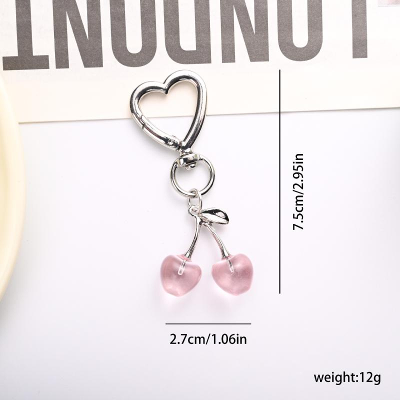 1 Piece Kawaii Cherry Bag Purse Charms Pendant Cute Cherry Keychain For Women Car Keys Decoration Gifts Stuff Accessories