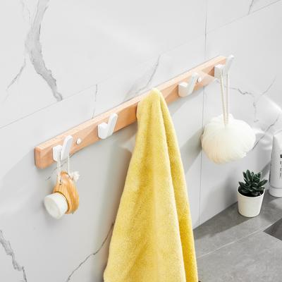 3 Farben Massivholz Reihenhaken für Kleidung Garderobe Handtuchhalter Badezimmerzubehör Wandhaken 5 Haken Kleiderbügel Kleidung