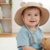 Cartoon Bear Kids Sunshade Bucket Cap Solid Color Folding Baby Sun Hat Summer