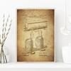 Vintage Brewing Beer Barrel Bottle Cooler Alcohol Patent Posters Canvas Painting Retro Wall Art for Pub Brewery Room Home Decor
