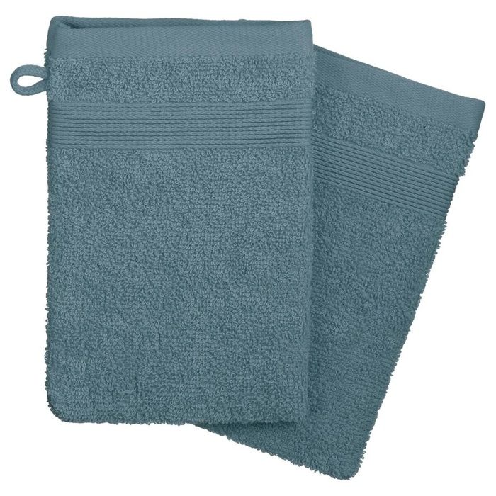 Gant De Toilette - Lot De 2 - 15 X 21 Cm - 100% Coton - Couleur Orage