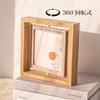 Queen-b Square Wooden Photo Frame, 360° Rotating, Stylish, Art, Tabletop, Natural, Photo Stand, Nordic Interior Decor (White, Medium)