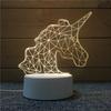 Rose Ring Diamond Little Fat Pig Unicorn 3d Vision Night Light Usb Straight Plug