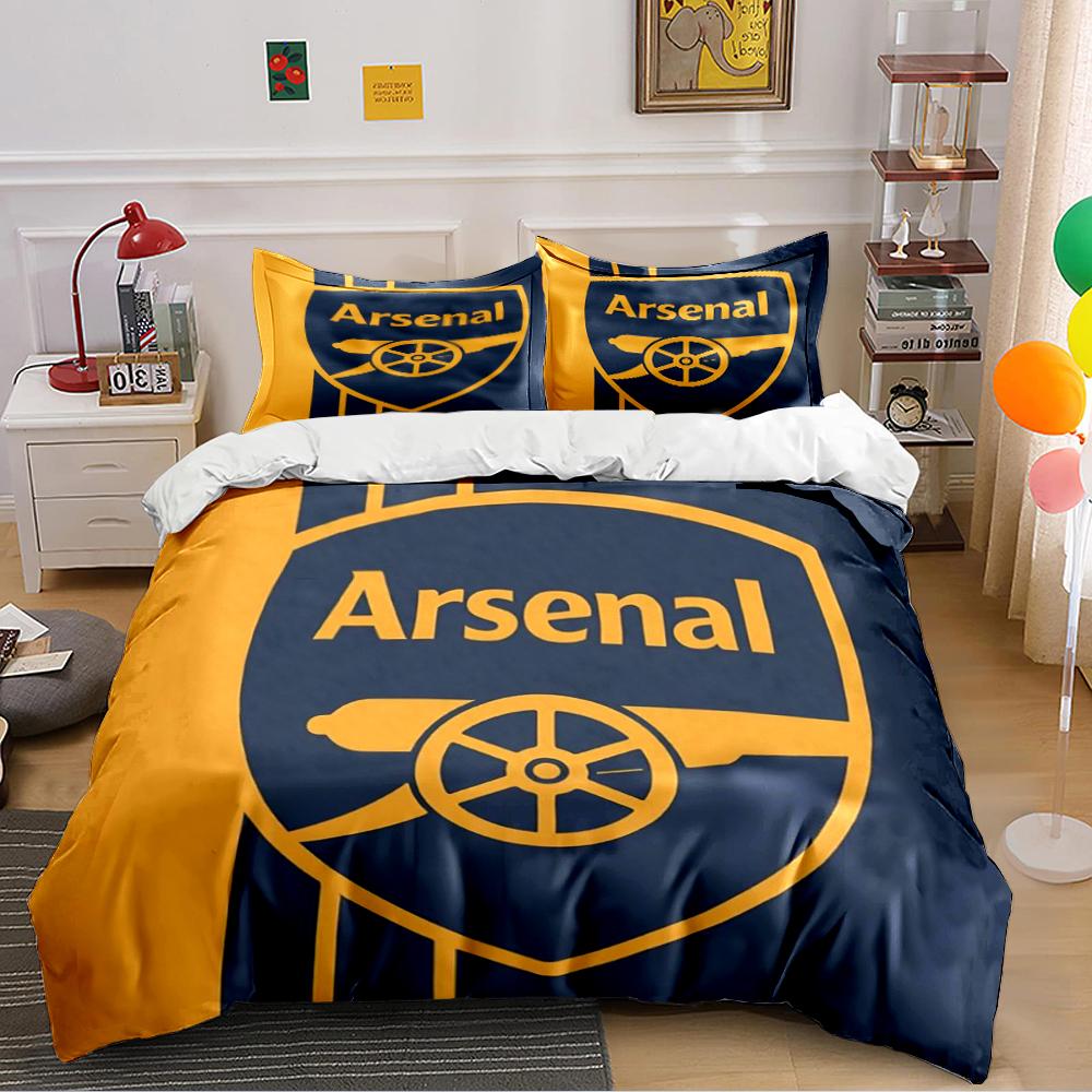 Arsenal Logo Bedding Set – Blue & Gold Bedding set (1 duvet cover, 2 pillowcases, duvet not included) 135x200cm