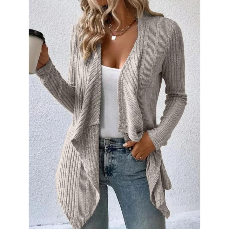 Autumn/Winter Women's Cardigan Top Solid Color Casual Fashionable Loose Long Sleeve Knitted Sweater Jacket